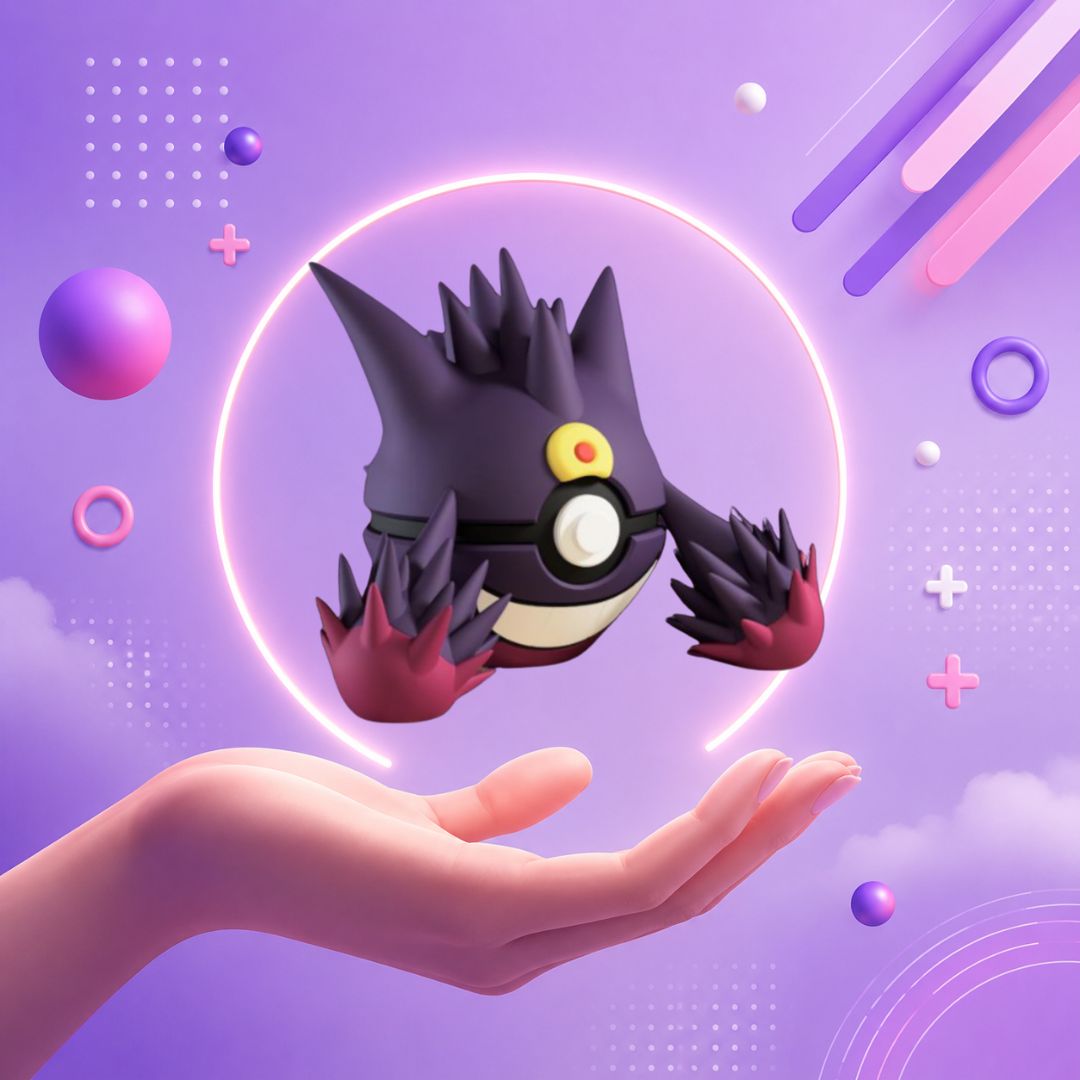 Pokebola inspirada en #094 Mega gengar