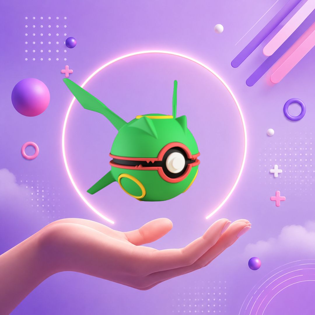Pokebola inspirada en #384 Rayquaza