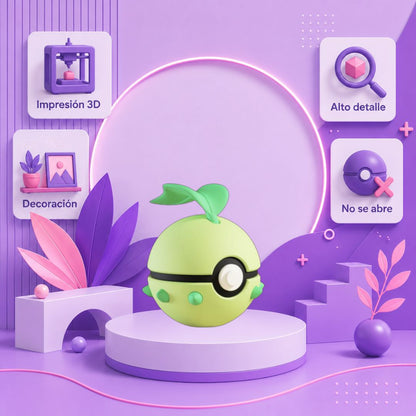 Pokebola inspirada en #152 Chikorita
