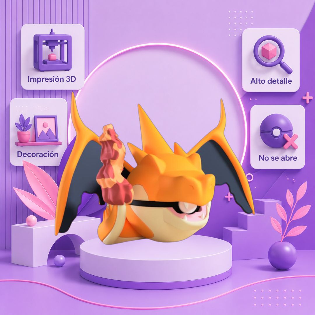 Pokebola inspirada en #006 Mega charizard y