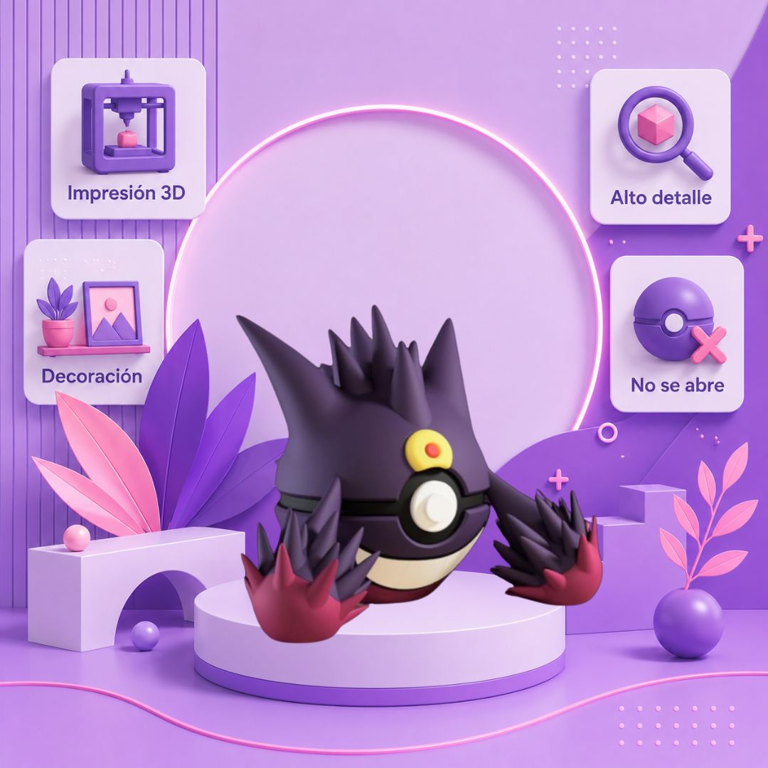 Pokebola inspirada en #094 Mega gengar