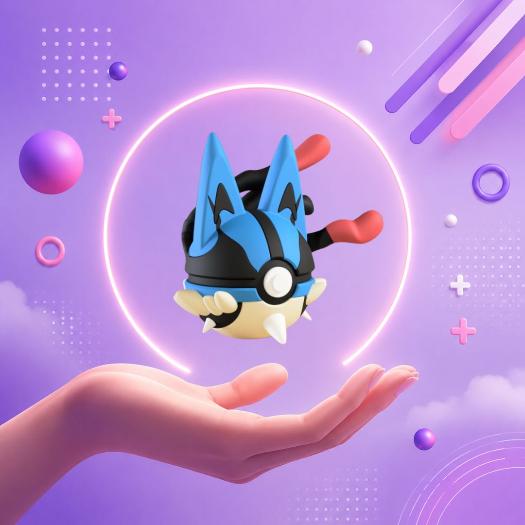 Pokebola inspirada en #448 Mega Lucario