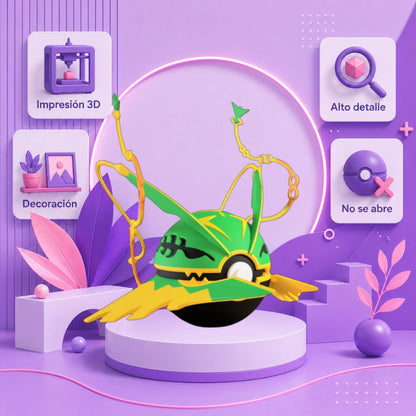 Pokebola inspirada en #384 Mega rayquaza