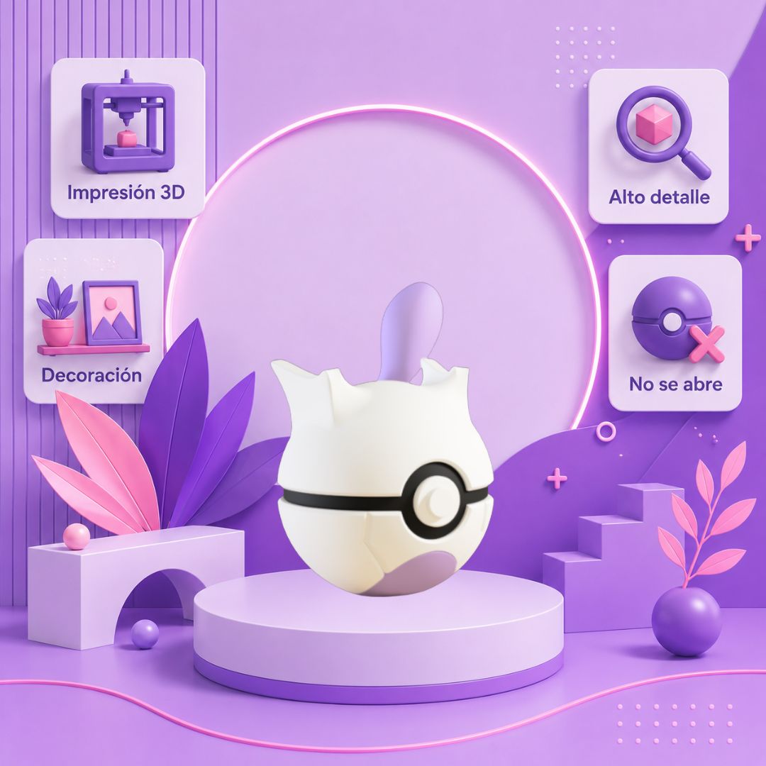 Pokebola inspirada en #150 Mewtwo